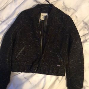 Black wool bomber jacket